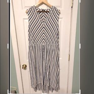 Lane Bryant Chevron Stripe High Low Dress 18W  EUC